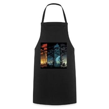 Magical Tree Landscapes in the Annual Cycle - Cooking Apron - black - Front - AI Model Male 185 dark (185cm)