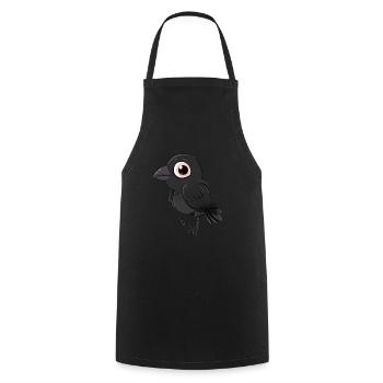 Adorable kawaii crow with big eyes - Cooking Apron - black - Front - AI Model Male 185 dark (185cm)