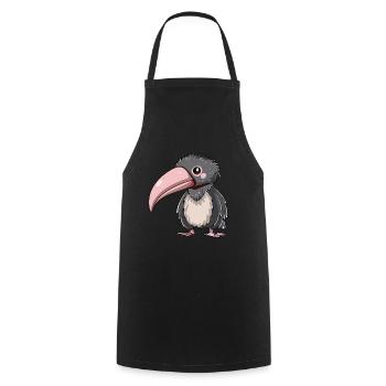 Look toucan de dessin animé mignon - Tablier de cuisine - noir - Devant - AI Model Male 185 dark (185cm)