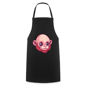 Uakari monkey face with big eyes - Cooking Apron - black - Front - AI Model Male 185 dark (185cm)