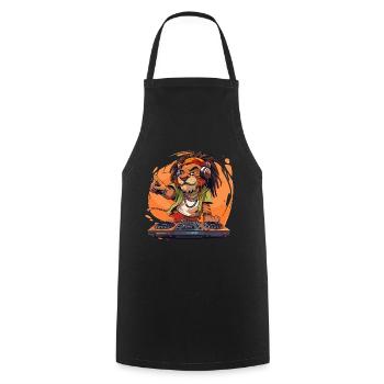 Rastafari Lion DJ - Kochschürze - Schwarz - Vorne - AI Model Male 185 dark (185cm)