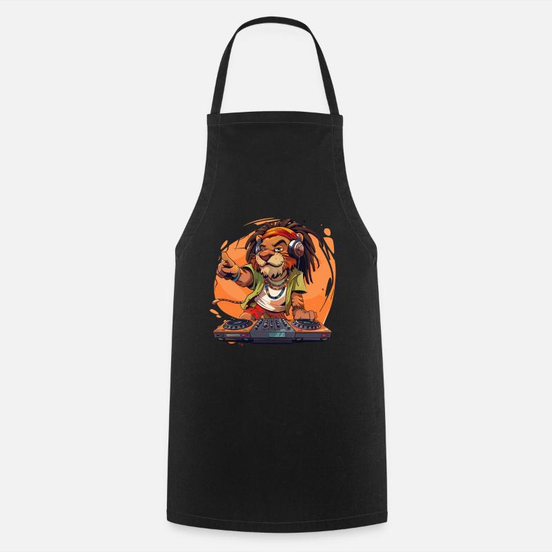 Rastafari Lion DJ - Tablier de cuisine - noir