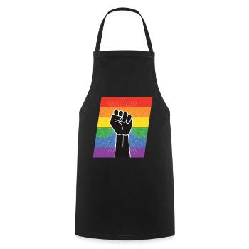 LGBTQ Rights Fist - Kochschürze - Schwarz - Vorne - AI Model Male 185 dark (185cm)