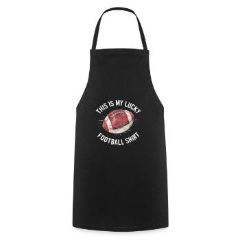 C’est mon porte-bonheur Maillot de foot - Tablier de cuisine - noir - Devant - AI Model Male 185 dark (185cm)