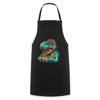T Rex Dinosaur Gaming - Tablier de cuisine - noir - Devant - AI Model Male 185 dark (185cm)