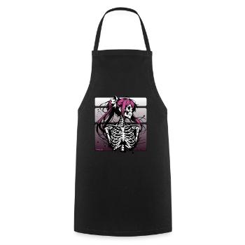 Anime Skull Girl // Totenkopf Mädchen FS0245 - Cooking Apron - black - Front - AI Model Male 185 dark (185cm)