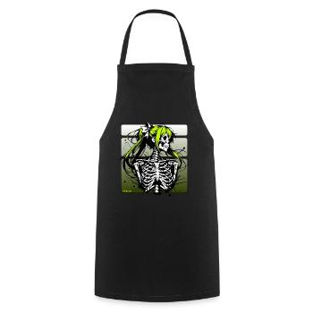 Anime Skull Girl // Totenkopf Mädchen FS0246 - Cooking Apron - black - Front - AI Model Male 185 dark (185cm)