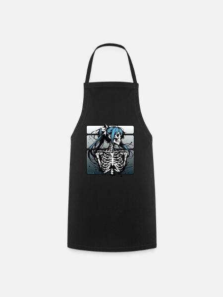 Anime Skull Girl // Totenkopf Mädchen FS0247 - Kochschürze - Schwarz