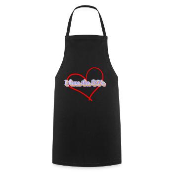 J’adore les années 80 - Tablier de cuisine - noir - Devant - AI Model Male 185 dark (185cm)