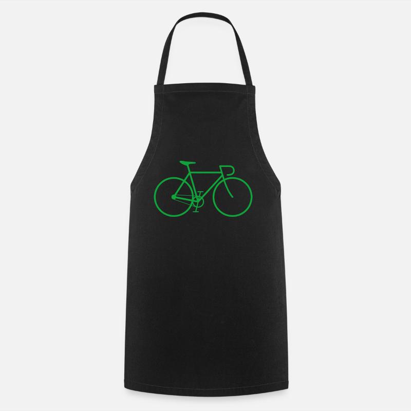 Vélo fixie vert - Tablier de cuisine - noir