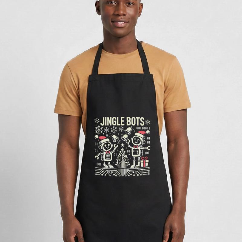 Jingle Bots - Christmas Robots with Binary Code Cooking Apron