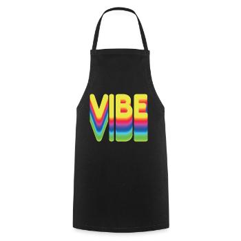 Nur gute Vibes - retro style - Kochschürze - Schwarz - Vorne - AI Model Male 185 dark (185cm)