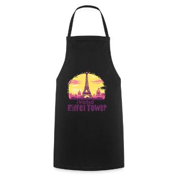Tour eiffel à Paris - Tablier de cuisine - noir - Devant - AI Model Male 185 dark (185cm)