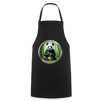 Panda Animal - Cooking Apron - black - Front - AI Model Male 185 dark (185cm)