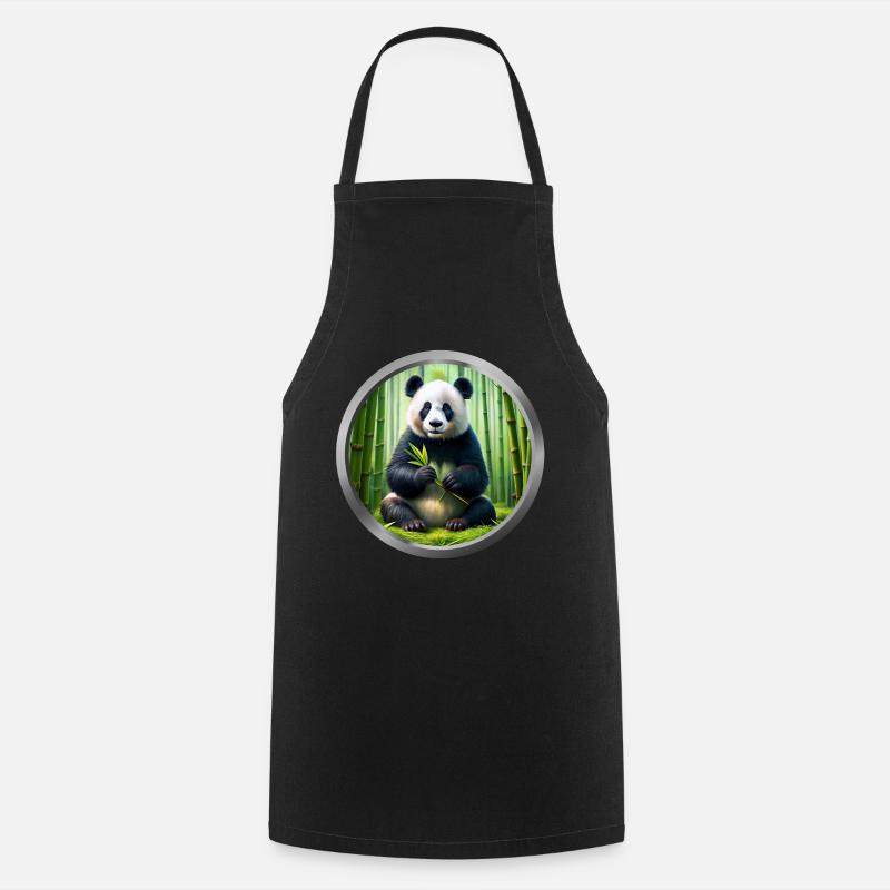 Panda Animal - Cooking Apron - black