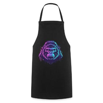 Gorille aux couleurs vives - Tablier de cuisine - noir - Devant - AI Model Male 185 dark (185cm)