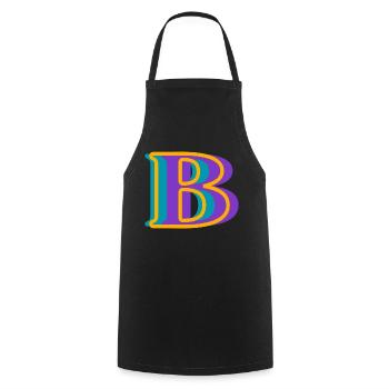 Multicoloured letter b - original gift idea - Cooking Apron - black - Front - AI Model Male 185 dark (185cm)