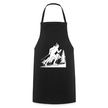 Biathlon Biathlète Sports d’hiver - Tablier de cuisine - noir - Devant - AI Model Male 185 dark (185cm)