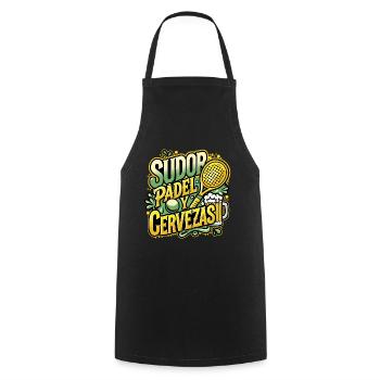 Sweat PADEL & Beers - Cooking Apron - black - Front - AI Model Male 185 dark (185cm)