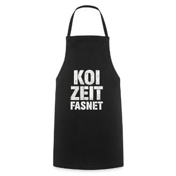 Koi Zeit Fasnet - Karneval Fasching - Kochschürze - Schwarz - Vorne - AI Model Male 185 dark (185cm)
