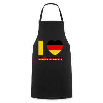 Ich liebe Deutschland Flagge Herz - Kochschürze - Schwarz - Vorne - AI Model Male 185 dark (185cm)