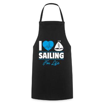 Sailing is my life,gift idea - Cooking Apron - black - Front - AI Model Male 185 dark (185cm)