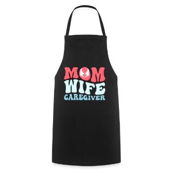Mom Wife Caregiver Caregiving Carer - Cooking Apron - black - Front - AI Model Male 185 dark (185cm)