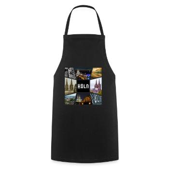 Cologne Skyline City Germany Collage Graffiti - Cooking Apron - black - Front - AI Model Male 185 dark (185cm)