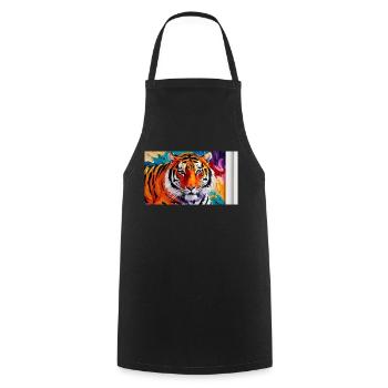 Abstract Tiger 20250303 160916 0000 - Cooking Apron - black - Front - AI Model Male 185 dark (185cm)
