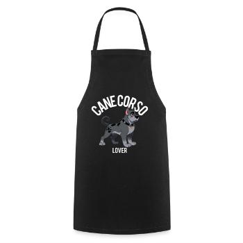 Cane Corso Lover 2 - Cooking Apron - black - Front - AI Model Male 185 dark (185cm)