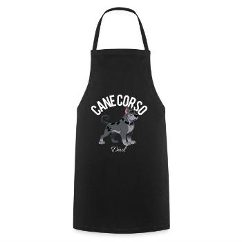 Cane Corso Dad 2 - Cooking Apron - black - Front - AI Model Male 185 dark (185cm)