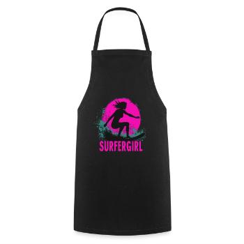 Surfer Girl Surfer Surfing Surfing Surfer - Cooking Apron - black - Front - AI Model Male 185 dark (185cm)