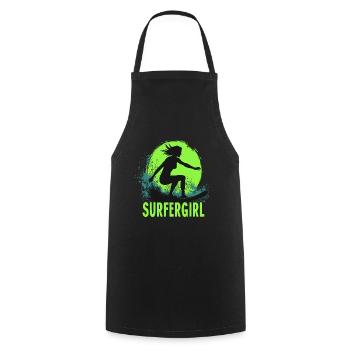 Surfer Girl Surfer Surfing Surfing Surfer - Cooking Apron - black - Front - AI Model Male 185 dark (185cm)