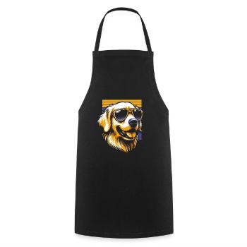 Golden Retriever - Cooking Apron - black - Front - AI Model Male 185 dark (185cm)