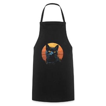 Chat Bleu Russe Vintage - Tablier de cuisine - noir - Devant - AI Model Male 185 dark (185cm)
