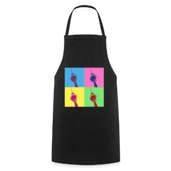 Berlin Skyline City Germany Pop Art Style - Cooking Apron - black - Front - AI Model Male 185 dark (185cm)