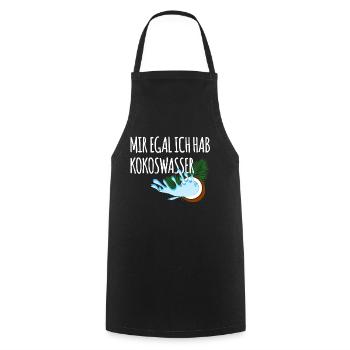 Je m’en fiche, j’ai de l’eau de - Tablier de cuisine - noir - Devant - AI Model Male 185 dark (185cm)