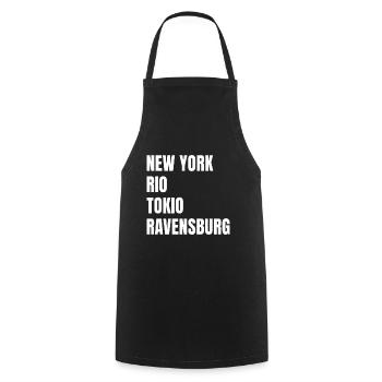 New York Rio Tokyo Ravensburg - Tablier de cuisine - noir - Devant - AI Model Male 185 dark (185cm)