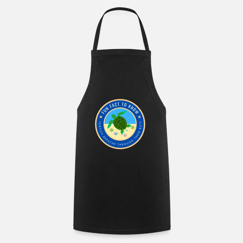 Fun Fact about Turtles - Cooking Apron - black