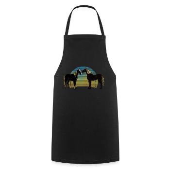 Horses - Cooking Apron - black - Front - AI Model Male 185 dark (185cm)