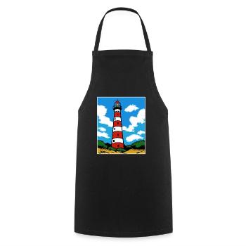J’adore Ameland Holiday Lighthouse - Tablier de cuisine - noir - Devant - AI Model Male 185 dark (185cm)