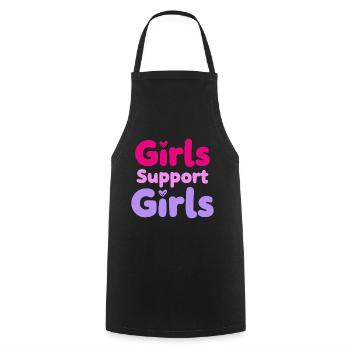 Girls Support Girls Statement Freundschaft - Kochschürze - Schwarz - Vorne - AI Model Male 185 dark (185cm)