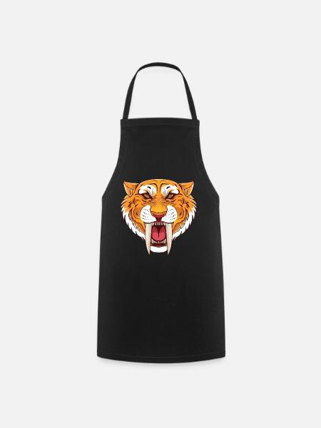 Urzeit Säbelzahntiger - Kochschürze - Schwarz