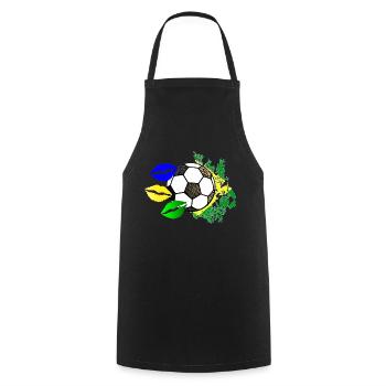 Kiss Football (Brazil) 02 - Kochschürze - Schwarz - Vorne - AI Model Male 185 dark (185cm)
