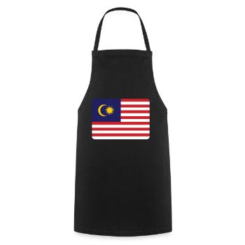 MALAYSIA FLAGGE - Kochschürze - Schwarz - Vorne - AI Model Male 185 dark (185cm)