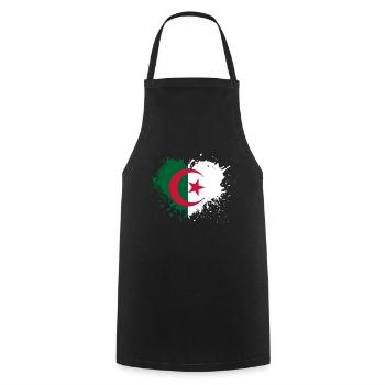 Coeur drapeau algerie - Tablier de cuisine - noir - Devant - AI Model Male 185 dark (185cm)