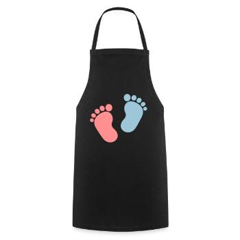 Baby feet - Cooking Apron - black - Front - AI Model Male 185 dark (185cm)