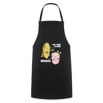 Cadeau amusant drôle de père pop-corn - Tablier de cuisine - noir - Devant - AI Model Male 185 dark (185cm)