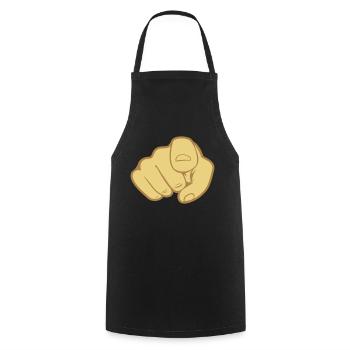 Pointage du doigt de la main - Tablier de cuisine - noir - Devant - AI Model Male 185 dark (185cm)