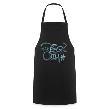 Prague City Graffiti LetteringTag - Cooking Apron - black - Front - AI Model Male 185 dark (185cm)